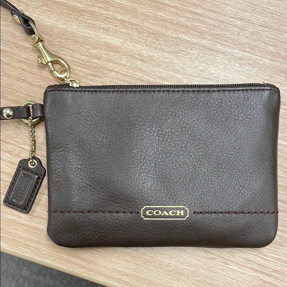 Coach Brown Wristlet